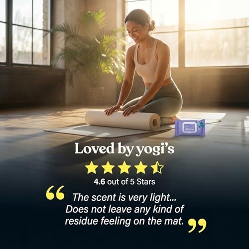 ASUTRA Yoga Mat Cleaning Wipes (Lovely Lavender), 1 (1 Pouch = 30 Wipes)