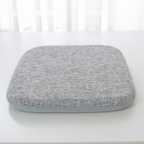 High Resilience Memory Foam Chair Cushion 17"x17"x2" Set of 2 Square Chair Pads and Washable Cover Non Slip Seat Cushions for Indoor Dining Room Kitchen and Office Chairs (Grey,17"x17")