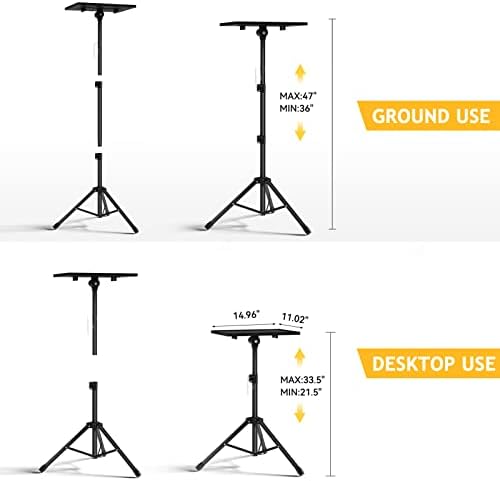 Facilife Projector Stand Tripod - Laptop Tripod Projector Stand Adjustable Height 22 to 47 Inch, Projector Tripod Stand, Tripod for Porjector, Projector Stand for Outdoor Movies