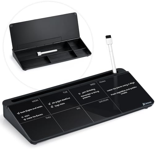 Varhomax Glass Weekly Planner Desk White Board