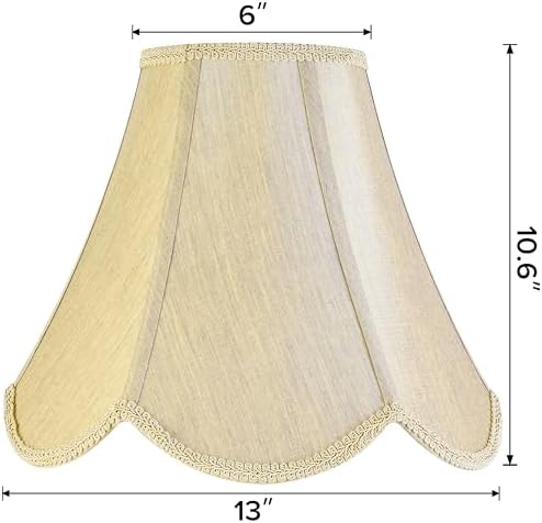 GO&SO Lamp Shades 1Pc,6" x 13" x 10.6",Scalloped Lamp Shade,Gold Petals