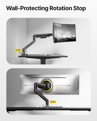 monTEK Deluxe Monitor Arm for 17-49" Screens Holds 44Lbs