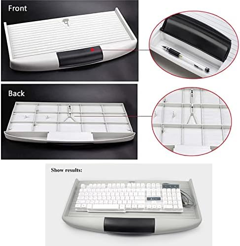 V3VOGUE Keyboard Tray Under Desk Adjustable Height - with Extension Ball Bearing Slides, Smoothly Pull Out Keyboard Drawer Keyboard Platforms, Can Hidden Under The Desk, Easy to Fit