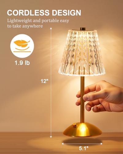 Nusogon 4 Pack Rechargeable Cordless Table Lamp, Touch Control Desk Lamp