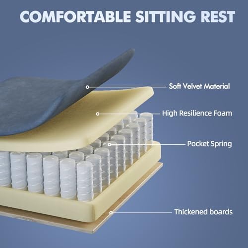 Soontrans Velvet Fabric Ergonomic Gaming Chair with Footrest, Reclining Office Computer Desk Game Chairs with Massage Lumbar Cushion,Headrest,Comfortable Video Gamer Chair for Adult