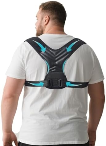 Plus Size Back Brace, XXXL to 6XL Back Brace Posture Corrector, Black