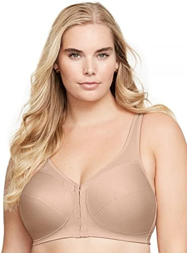 Glamorise Full Figure Plus Size MagicLift Front-Closure Posture Back Bra Wirefree #1265