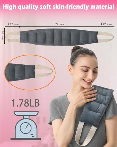 Microwavable Heating Pad, Neck‑Shoulder Wrap with Handles, Unscented