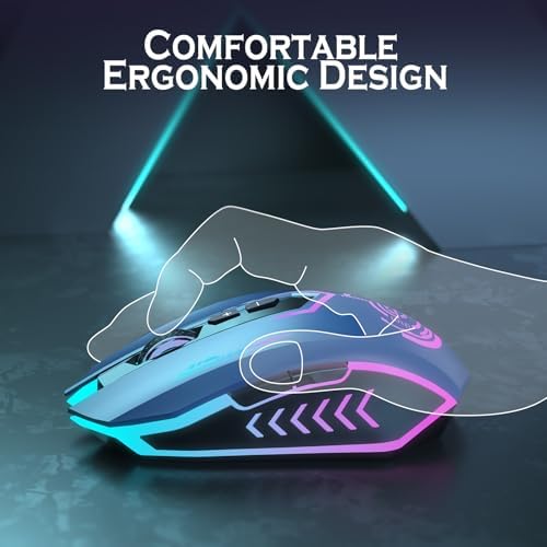 UHURU Wireless Gaming Mouse, Rechargeable 10000 DPI LED PC Mouse