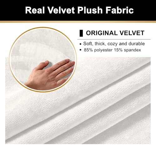 2 Pack Velvet Stretch Armrest Covers - Non Slip Sofa Chair Covers, Soft Elastic Arm Protectors for Living Room Couch, Office Chair, Recliner (White)