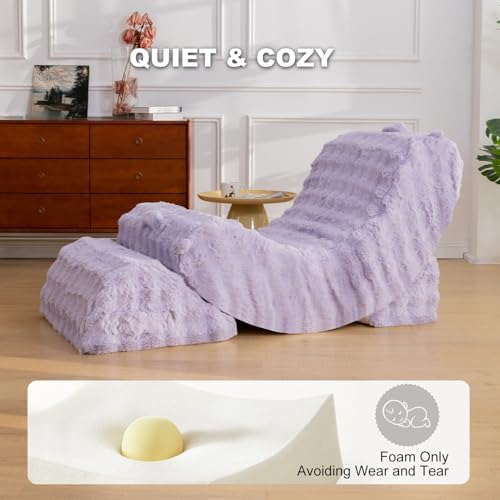 Quiet Rocking Chair, 3-in-1 Adjustable Boneless Floor Recliner for Adults