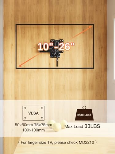 Mounting Dream Lockable RV TV Mount for Most 10-26 Inch Flat Screen, 33 lbs