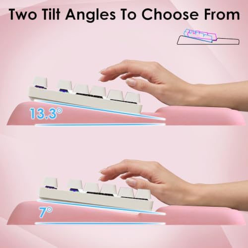 3-in-1 Ergonomic Keyboard Stand & Mouse Pad Set with Wrist Rest, Pink