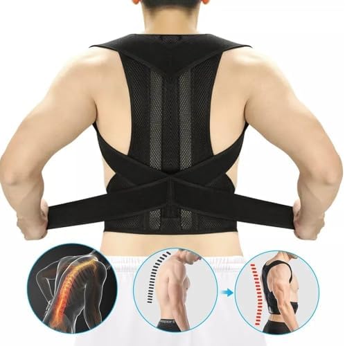 Plus Size XS-5XL Posture Corrector Prevents Slouching Scoliosis Back Brace Men Women Adjustable Back Stretcher Shoulder Neck Clavicle Support Spine Corrector(3X-Large)