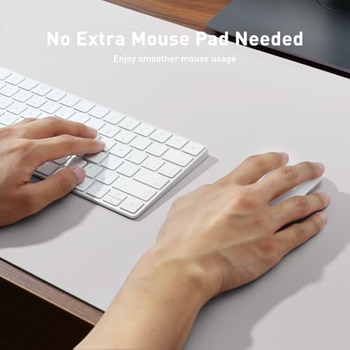 Aothia Faux Leather Desk Mat - Non-Slip PU Leather Desk Blotter, Waterproof Writing Surface, Large Desk Pad for Office & Home (Pale Lavender White, 55" x 24")