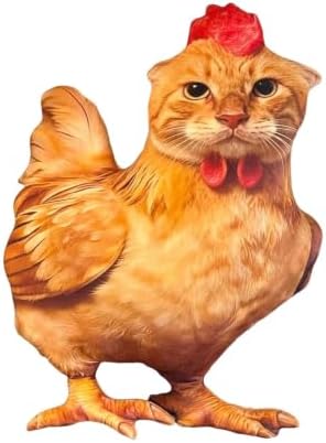 Funny Cat Chicken Throw Pillow, Soft PP Cotton Couch Bedroom Decor