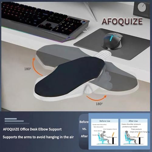 Ergonomic Computer Wrist Rest with Arm Support, 180° Rotatable Desk Extender for Keyboard