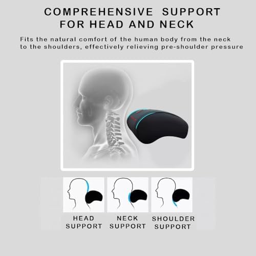 Car Headrest Neck Pillow Support Ergonomic, with Valve Stem Covers Accessory for Driving Seat Fatigue Relief Compatible with Model S X 3 Y & Cybertruck - 2 Pieces