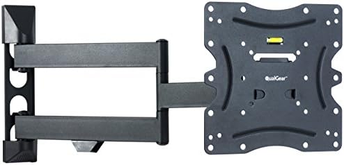 QualGear Qg-TM-021-Blk Universal Ultra Slim Low Profile Articulating Wall Mounting Kit for Most 23-Inch to 47-Inch and Some 55-Inch Led TVs, with 6ft HDMI V2.0 Cable, Black