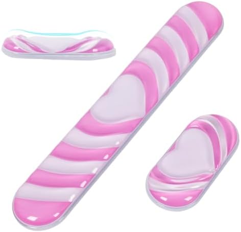 L-SPOUTTO Pink Cute Ergonomic Gel Wrist Rest for Mouse and Keyboard,Heart
