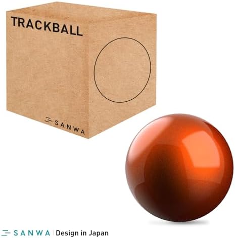 SANWA Trackball 34mm/1.34in, Replacement Ball for Logitech m575, m570, MX Ergo, Perixx, Kensington, Elecom, and Other Compatible Trackball Mouse, Glossy Orange
