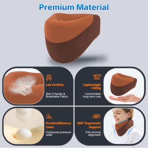 Yunari Cordless Neck Brace for Cervical Spine, Neck Posture Corrector with Intelligent Adjust and Hot Compress Function, Neck Support Brace for Men and Women
