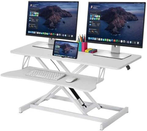 37" Height Adjustable Standing Desk Converter, Stand up Desk Riser