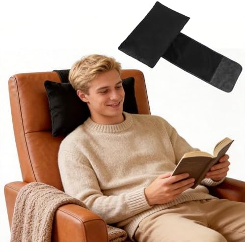 KINIVA Dual-Layer Ultra-Suede Neck Support Pillow for Recliners, Sofas & Office Chairs - Breathable Mesh, Removable Cover, Orthopedic Cervical Support for Pain Relief (Black)