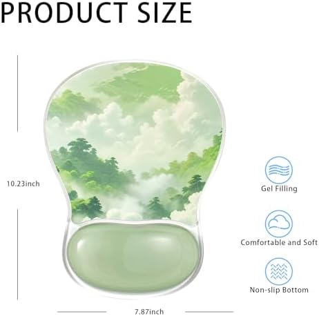 Green Gel Mouse Pad with Wrist Support Office Accessoris Ergonomic Mousepad