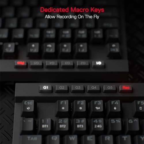 Redragon K580 PRO Wireless RGB Gaming Keyboard, Macro G Keys & Media Wheel