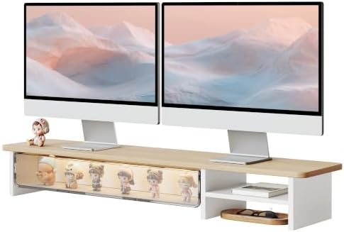 Fenge Monitor Stand with Acrylic Display Drawer for Figures & Collectibles
