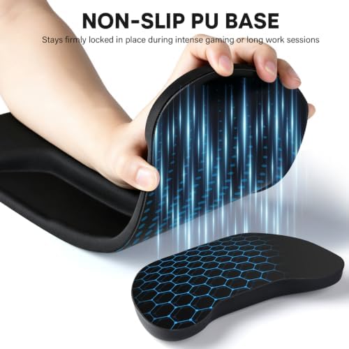 JIKIOU Wrist Rest for Keyboard and Mouse, Soft Memory Foam Wrist Rest Black