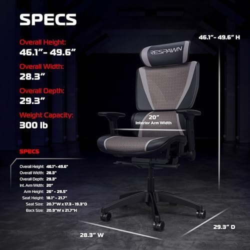 Respawn Specter Ergonomic Mesh Office Chair with Headrest & Lumbar