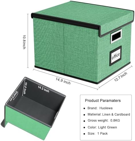 File Organizer Box with Lids, Collapsible File Folder Organizer