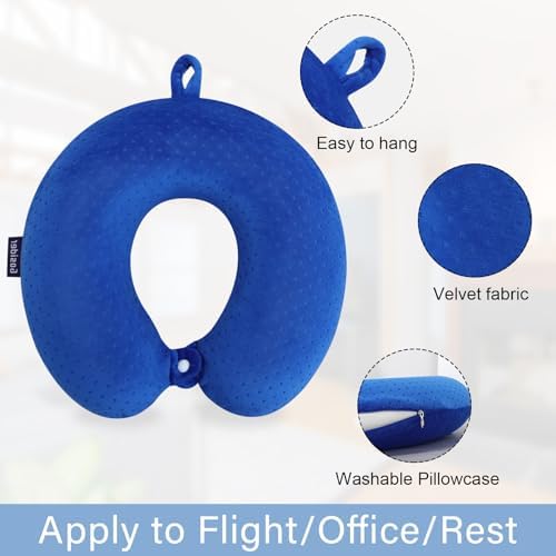 Neck Pillow for Travel, Memory Foam Airplane Pillow, Royal Blue