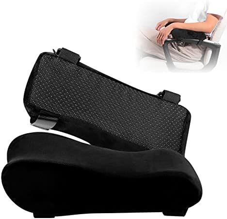Chair Armrest Pads, Widen & Thicken Ergonomic Chair Arm Pads with Memory Foam for Office Chairs, Gaming Chair - for Elbows and Forearms Pressure Relief (2 Pack)