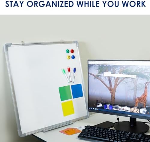 Whiteboard Set, 24x24 in White Board Dry Erase for Wall with Magnetic Notes