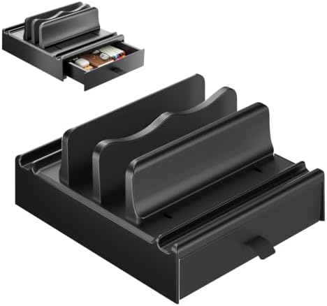 Vertical Laptop Stand, with Storage Adjustable 4 in 1 ABS