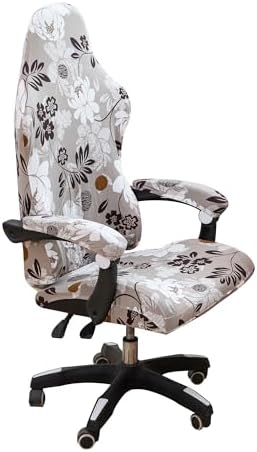 FORCHEER Gaming Chair Cover with Armrest Covers Floral Stretch Racing Computer Chair Slipcover Set Washable 4 Pieces