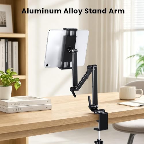 CreaDream Tablet Stand Holder, Aluminum Extendable iPad Arm Mount for Desk