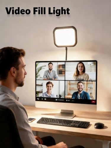 Eye-Caring Desk Lamp for Video Calls, Suction Mount Monitor Light Bendable