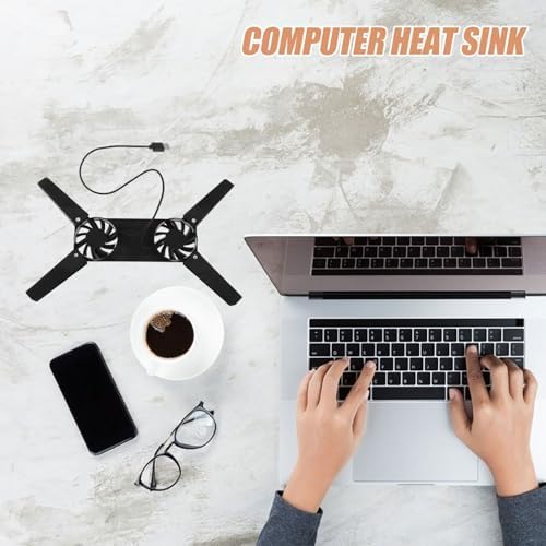 Laptop Cooling Stand with Fan, Plastic Anti Slip Feet for Office Desktop
