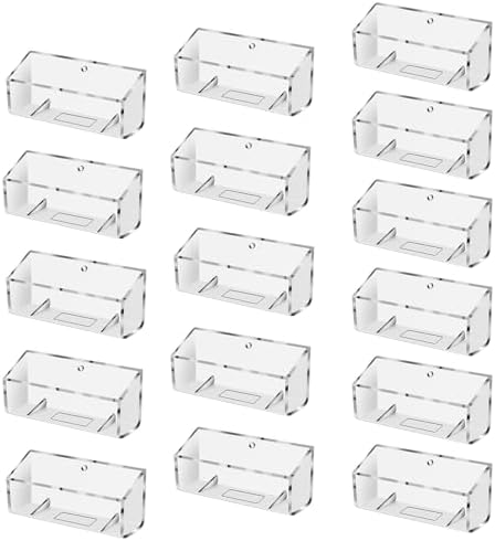 Eersida 16 Pcs Acrylic Business Card Holder for Wall Mount or Place on Desk
