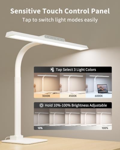 Large LED Desk Lamp for Home Office, 24W Architect Table Lamp