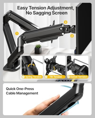 monTEK Dual Monitor Arm Stand, 17–32", Full Motion Adjustment,20 lbs Each