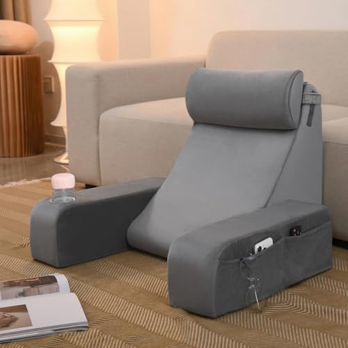 ENITYA 19" Reading Pillow for Bed with Firm Back Support & Big Pockets