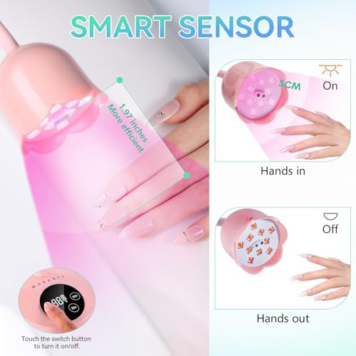 Makartt Gooseneck UV Nail Lamp Flash Cure UV Light for Gel Nails Polish