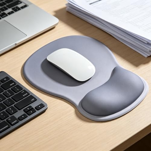 EooCoo Mouse Pad with Gel Wrist Rest, Ergonomic Mousepad Wrist Alignment
