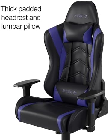 STAPLES Emerge Vartan Gaming Chair, Adjustable Height, Swivel, Blue