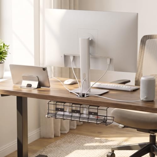 DELAMU 1 Pack Under Desk Cable Management Tray, Black